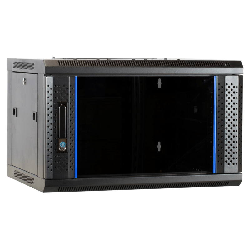 4U wandkast ongemonteerd met glazen deur 600x450x280mm (BxDxH)