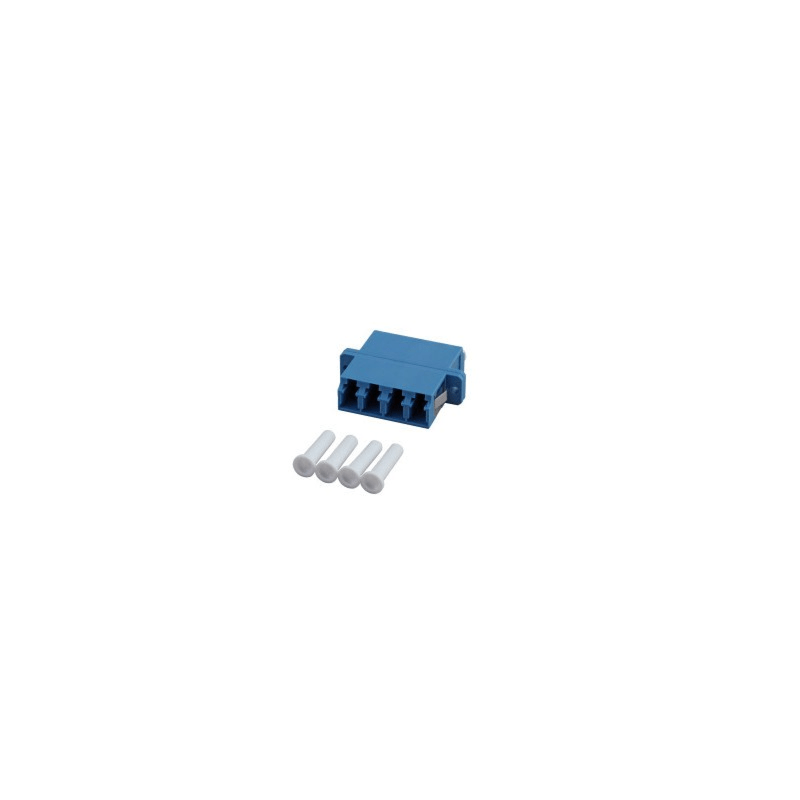 Singlemode koppeling 4-voudig LC-LC quad blauw