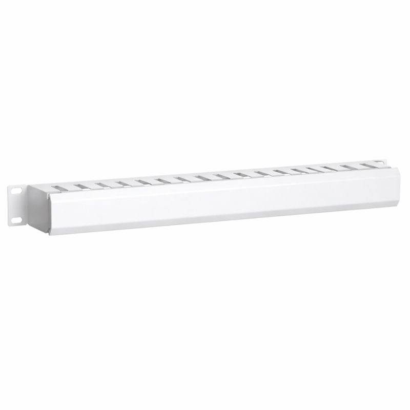 19 inch kabelgoot met afdekplaat 1U - wit