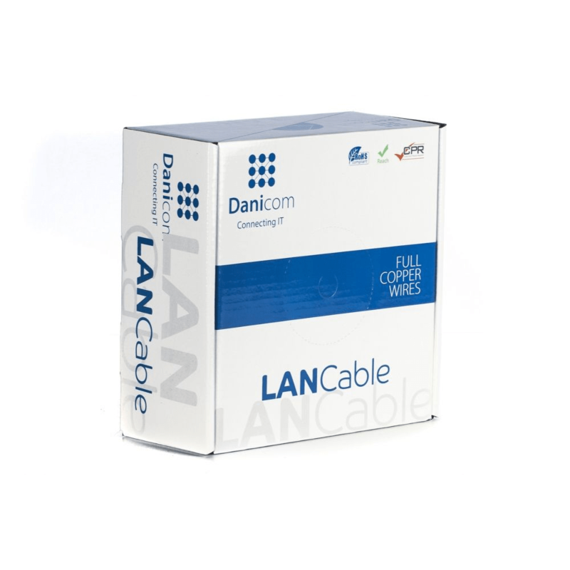 DANICOM CAT6A FTP 100m Buitenkabel op rol stug - PE (Fca)