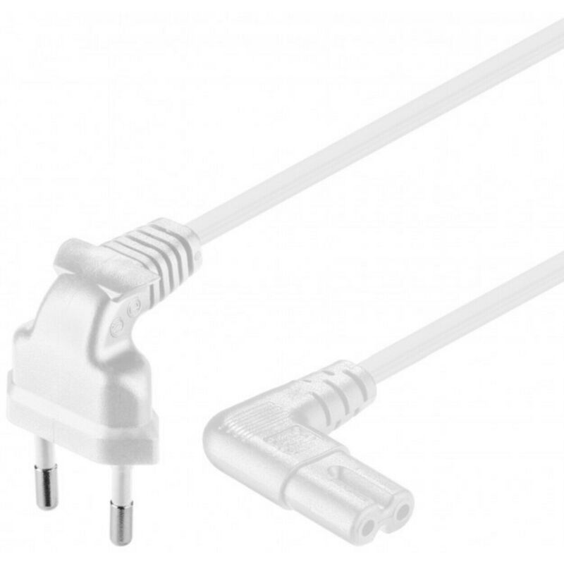 Stroomkabel haaks euro plug naar C7 5m wit