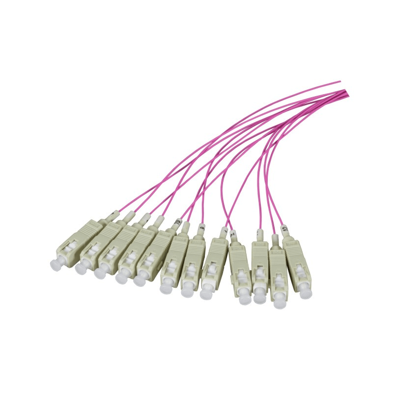 OM4 glasvezel pigtail paars ST - 12 stuks