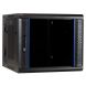 9U wandkast (kantelbaar) met glazen deur en geperforeerde zijwanden 600x600x500mm (BxDxH)