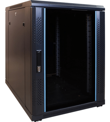 15U mini serverkast met glazen deur 600x800x860mm (BxDxH)