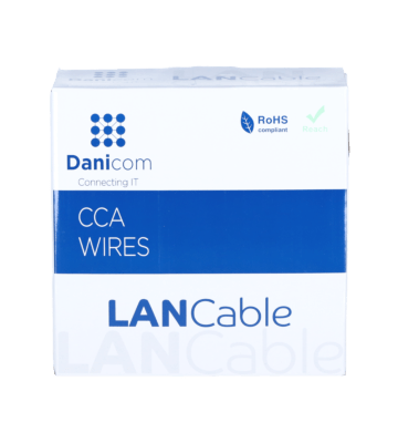 CAT5e U/UTP 100m buitenkabel op rol stug zwart CCA
