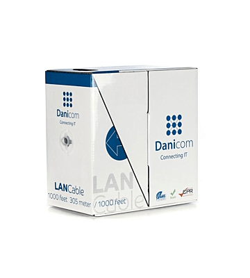 CAT5e FTP 305m kabel op rol soepel grijs CCA