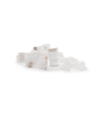 CAT6 Connector RJ45 - Unshielded - met hulpstukje voor stugge kern - 10 stuks