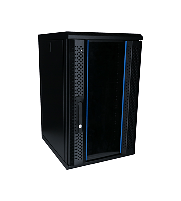 10 inch 12U serverkast met glazen deur 370x450x618mm (BxDxH)