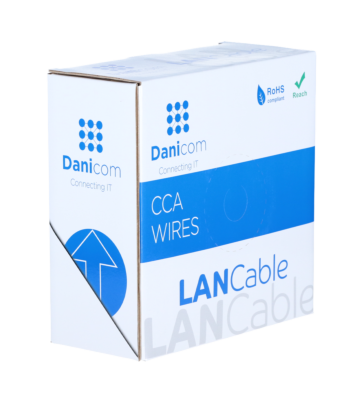 CAT6 S/FTP 50m kabel op rol soepel grijs CCA