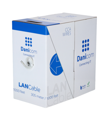 CAT6 S/FTP 305m kabel op rol soepel grijs CCA