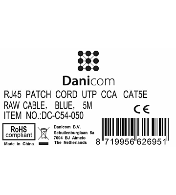 CAT5e UTP patchkabel 5m blauw  - CCA