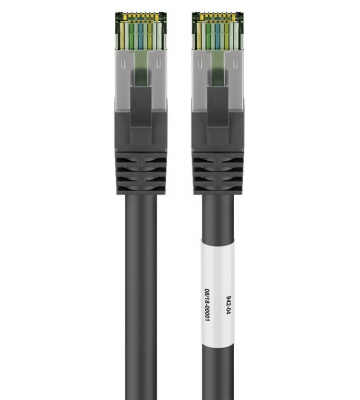 Cat8 S/FTP (PIMF) patchkabel 0,25m zwart