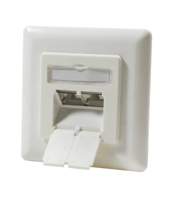 Cat6a UTP / STP inbouwdoos, ivoor
