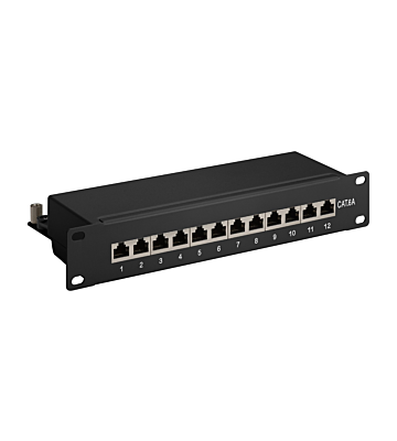 10 inch CAT6a STP patchpaneel - 12 poorts