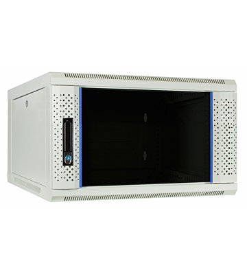 4U witte wandkast met glazen deur 600x600x280mm (BxDxH)