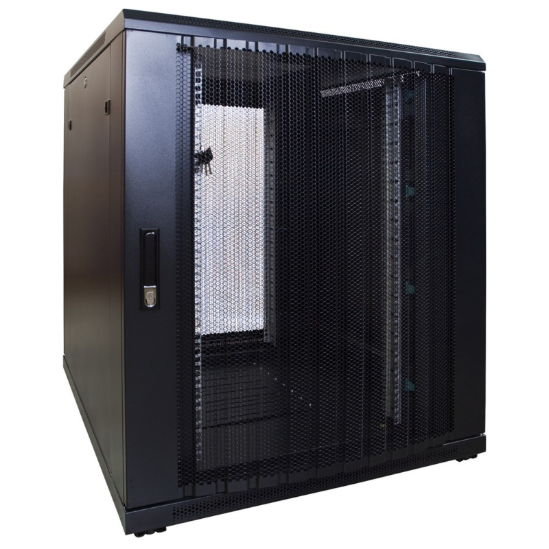 12U mini serverkast met geperforeerde deur 800x1200x720mm (BxDxH)