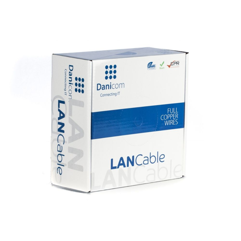 DANICOM CAT6A FTP 50m Buitenkabel op rol stug -  PE (Fca)