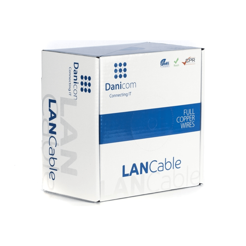 DANICOM CAT6A S/FTP 100m kabel op rol soepel - PVC (Fca)