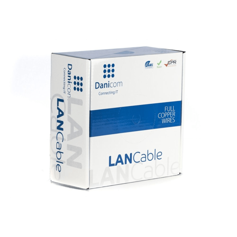 DANICOM CAT6A UTP 100m Buitenkabel op rol stug - PE (Fca)