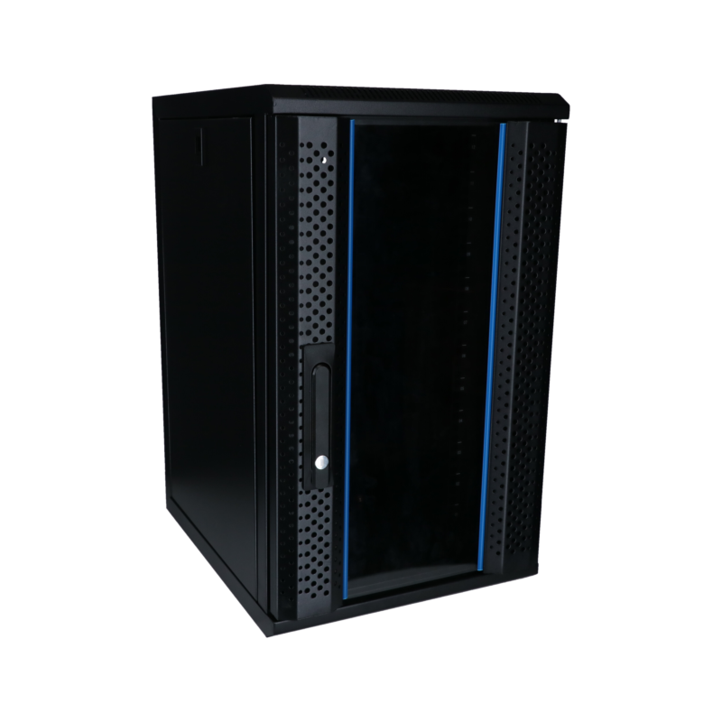 10 inch 12U serverkast met glazen deur 370x450x618mm (BxDxH)