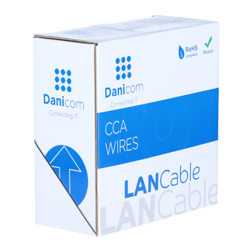 CAT6 S/FTP 50m kabel op rol soepel grijs CCA