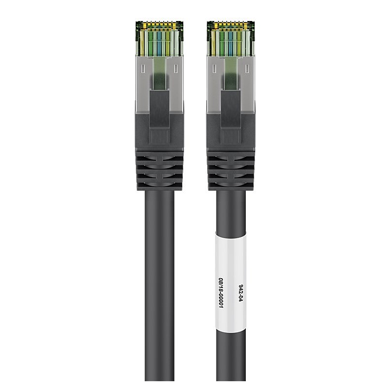 Cat8 S/FTP (PIMF) patchkabel 1m zwart