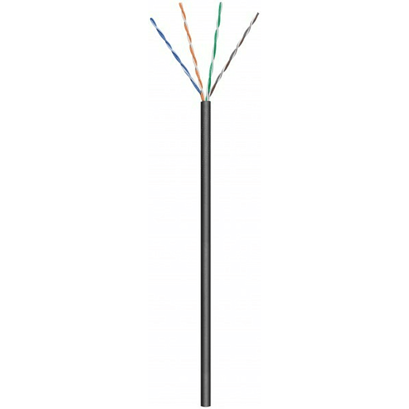 CAT6 U/UTP 50m buitenkabel op rol soepel zwart CCA