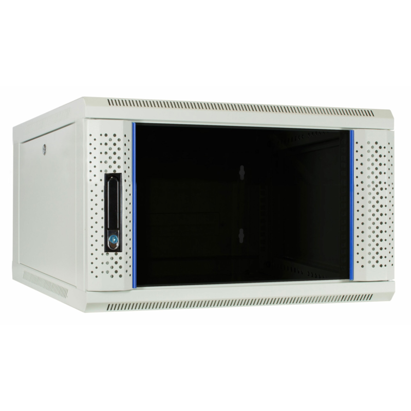 4U witte wandkast met glazen deur 600x600x280mm (BxDxH)