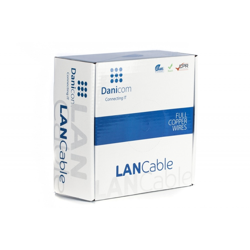 DANICOM CAT6A U/UTP 100m kabel op rol soepel -  LSZH (Fca)