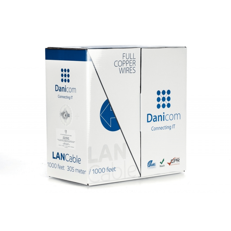 DANICOM CAT6 UTP 305m kabel op rol stug -  LSZH (Eca)
