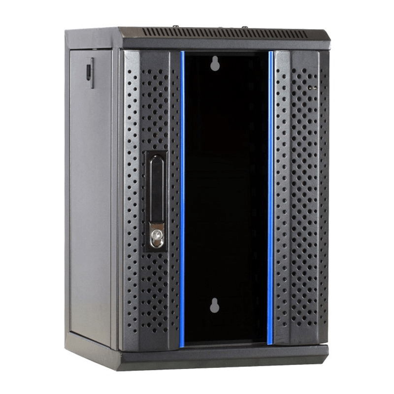 10 inch 9U serverkast met glazen deur 312x310x486mm (BxDxH)