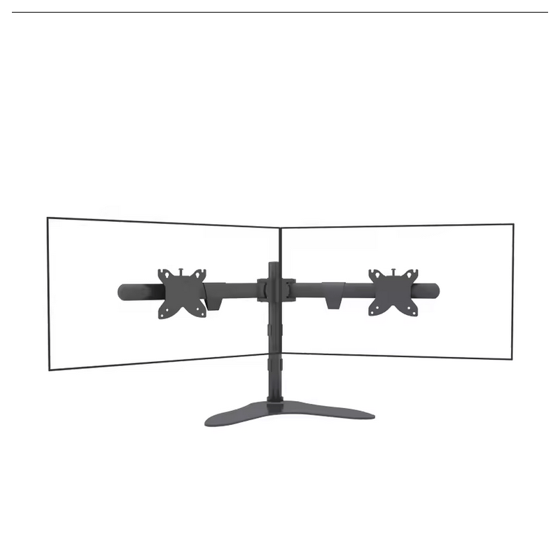 Horizontale Dubbele Verstelbare Bureausteun voor 15'' - 30'' beeldschermen Max. 10kg per beeldscherm