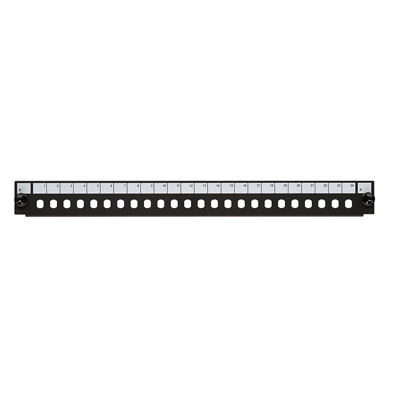 Front ST 24 poorts zwart simplex voor universele glasvezel lade